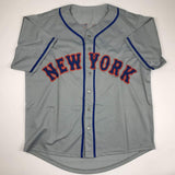 Autographed/Signed Dwight Doc Gooden New York Grey Baseball Jersey JSA COA