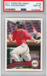 Tarjeta de béisbol Topps Pro Debut Paul Goldschmidt #145 Rookie RC, clasificada en 2011, PSA 10 Gem Mint