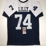 Camiseta de fútbol americano autografiada/firmada de Bob Lilly HOF 80 Dallas Thanksgiving Day JSA COA