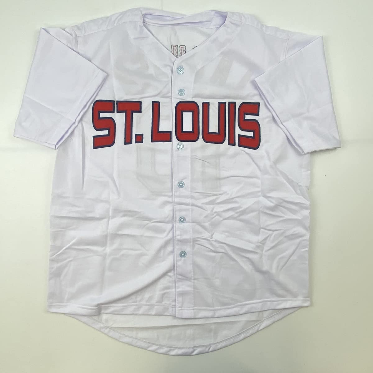 Camiseta de béisbol blanca de San Luis autografiada/firmada por Tony La Russa (JSA COA)