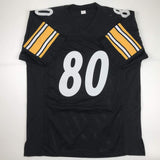 Autographed/Signed Plaxico Burress Pittsburgh Black Football Jersey JSA COA
