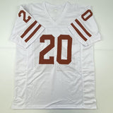 Autographed/Signed Earl Campbell Texas White College Football Jersey JSA COA