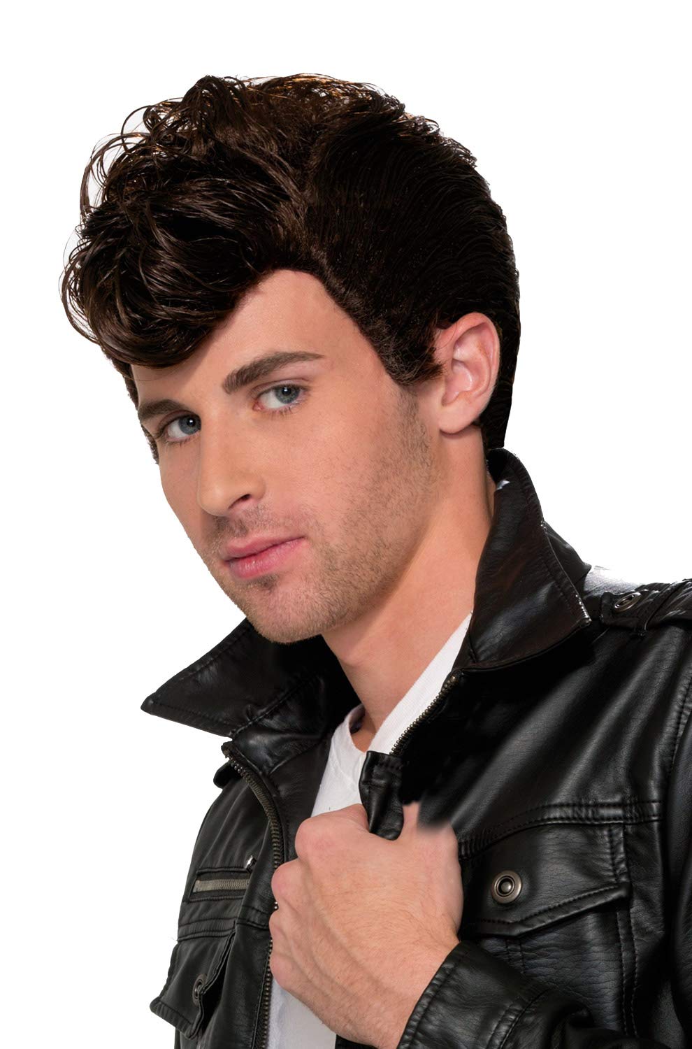 50's Style Brown Greaser Costume Wig
