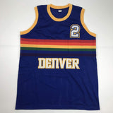 Camiseta de baloncesto azul Denver de Alex English autografiada y firmada con certificado de autenticidad de PSA y ADN
