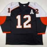 Camiseta de hockey negra de Filadelfia autografiada/firmada por Simon Gagne (JSA COA)