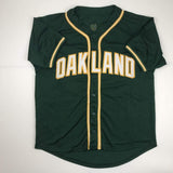 Autographed/Signed Dennis Eckersley Oakland Green Baseball Jersey JSA COA