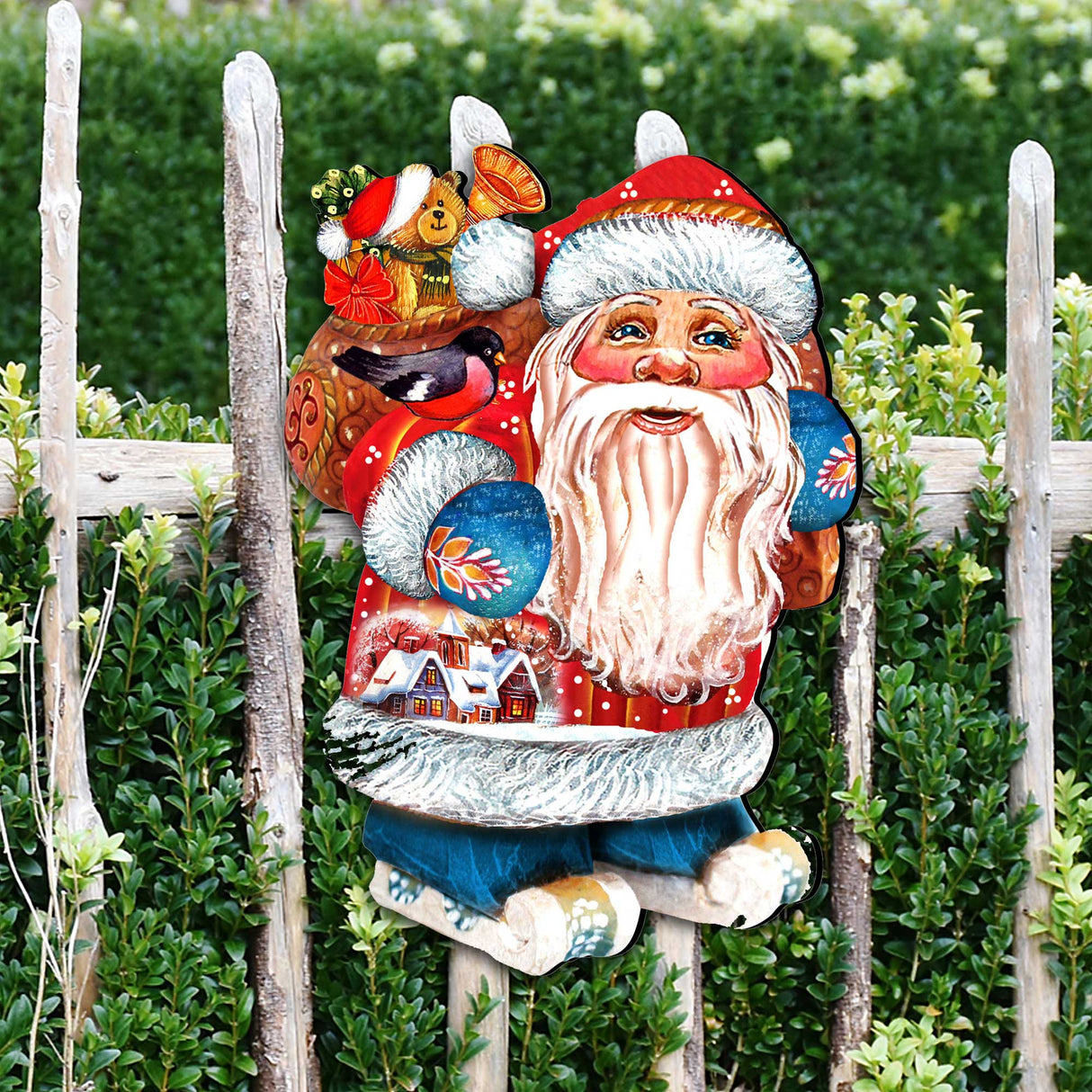 Caring Gift Bag Santa Christmas Door Decor by G. DeBrekht - Christmas Santa Snowman Decor - 8117863H