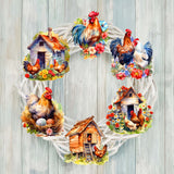 Spring on the Farm Decorative Wooden Clip-on Ornaments Set of 6 by G. Debrekht - Easter Decor - 8090056C-S6