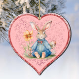 Easter Bunny Heart Wooden Ornaments by G. DeBrekht Easter Spring Decor - 8652780