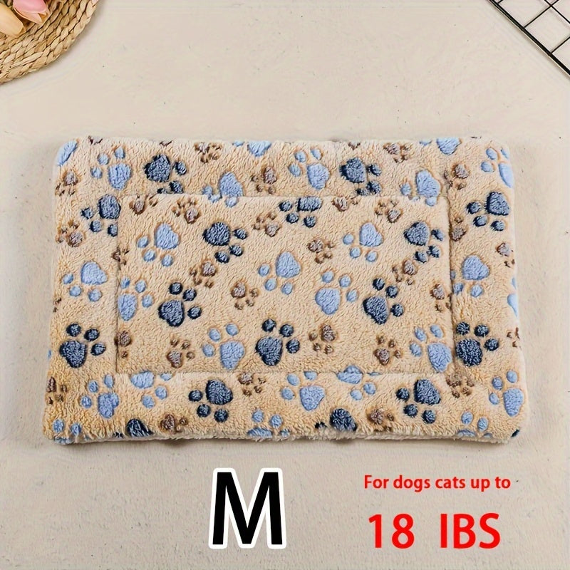 Manta rectangular para mascotas, resistente a la suciedad y para todas las estaciones - Cómoda cama con estampado de pata de perro y corazón (1 unidad)