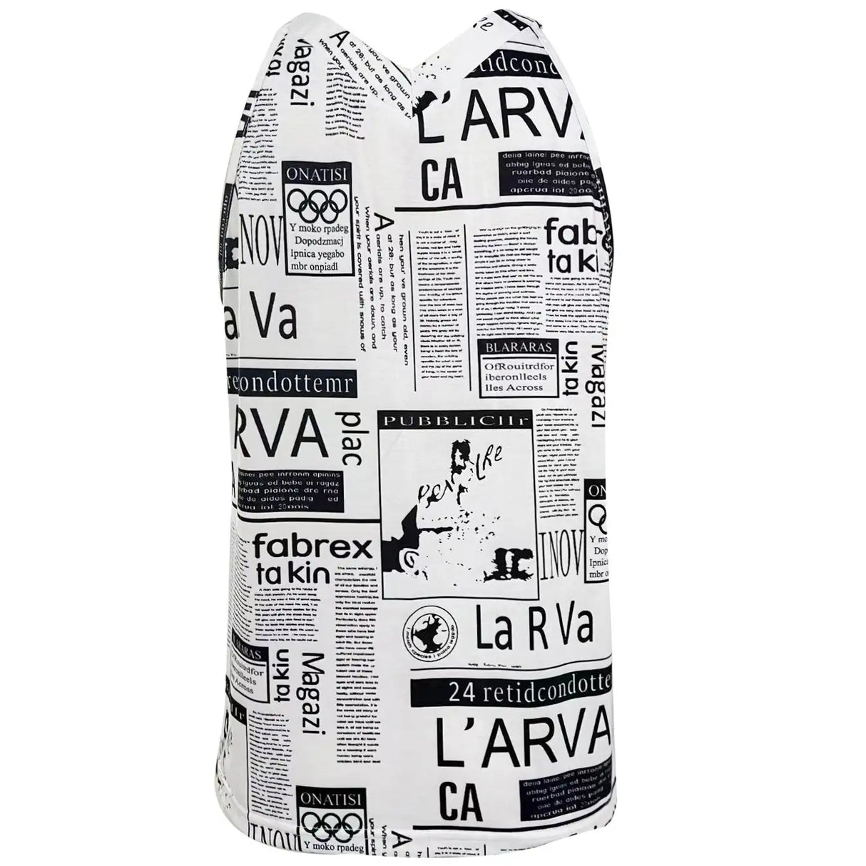 Ladies' V-neck Casual Retro Newspaper Drawing Printed Camisole Vest - Lootquake