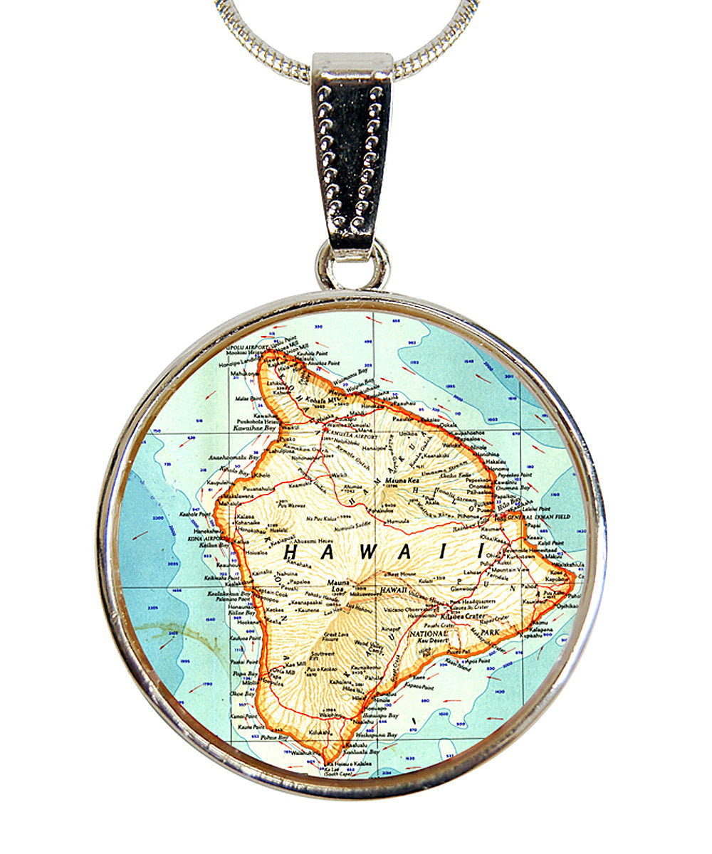 Collar con colgante de nácar plateado hawaiano - 44057