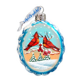 Adorno de cristal de mercurio con los Cardenales de Invierno de G. DeBrekht - Decoración navideña con animales salvajes - 771014