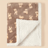 Manta de felpa con estampado de oso y vaca, lujosa y adorable decoración, ideal como regalo para Navidad, Acción de Gracias, Año Nuevo y San Valentín.