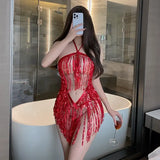Sexy Lingerie Sexy Sequined Tassel Skirt Uniform - Lootquake