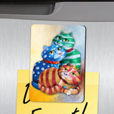 Juego de 3 imanes de madera para refrigerador con forma de gato para envolver regalos de Laura Seeley