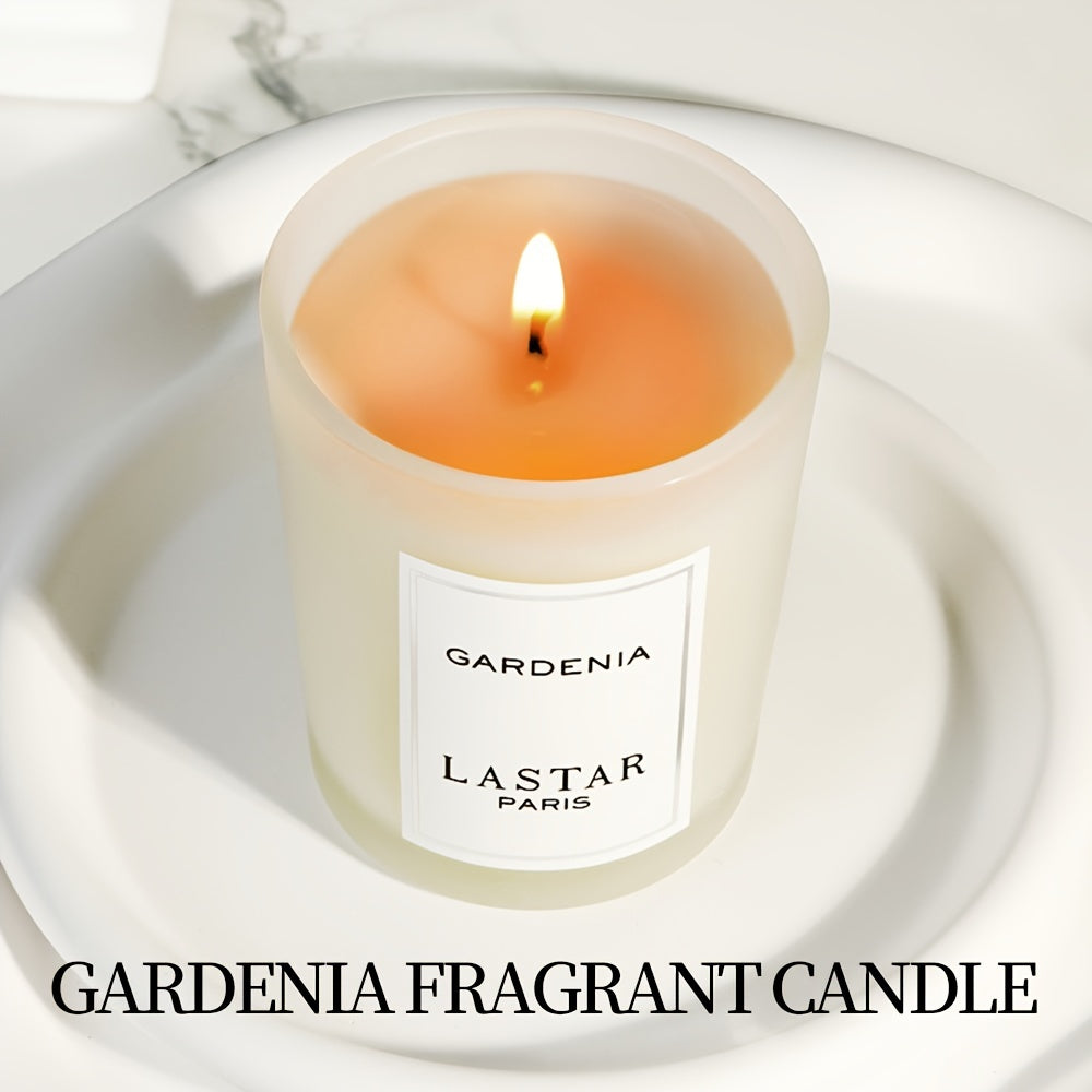 Bougie parfumée LASTAR Gardenia, 70 g – Arôme relaxant et lueur chaleureuse pour une ambiance chaleureuse, idéale pour la chambre et l'intérieur, pot en verre inclus