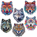 Enigmatic Wolves Decorative Wooden Magnets Set of 6 by G. Debrekht - Wildlife Decor - 8090113G-S6
