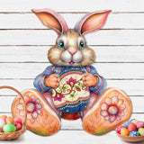 Easter Bunny Boy with Egg Holiday Door Decor by G. Debrekht - Easter Spring Decor - 8652767H