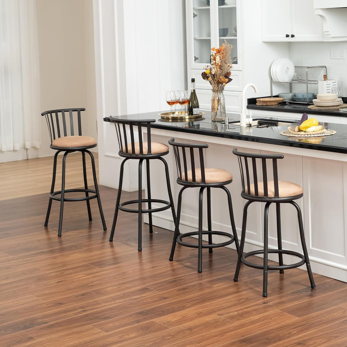 Adjustable Country Style Barstools Set of Four