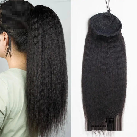 Ladies Bandage Real Hair Ponytail Cornbeard Piece - Lootquake