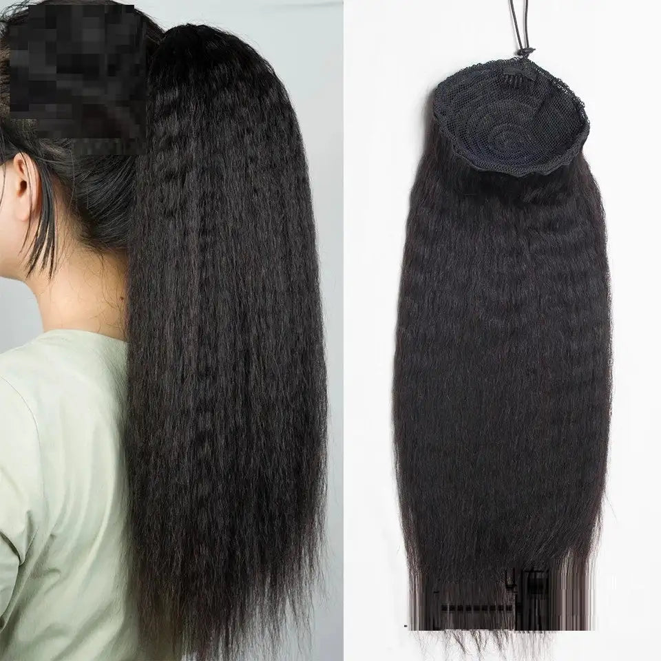 Ladies Bandage Real Hair Ponytail Cornbeard Piece - Lootquake