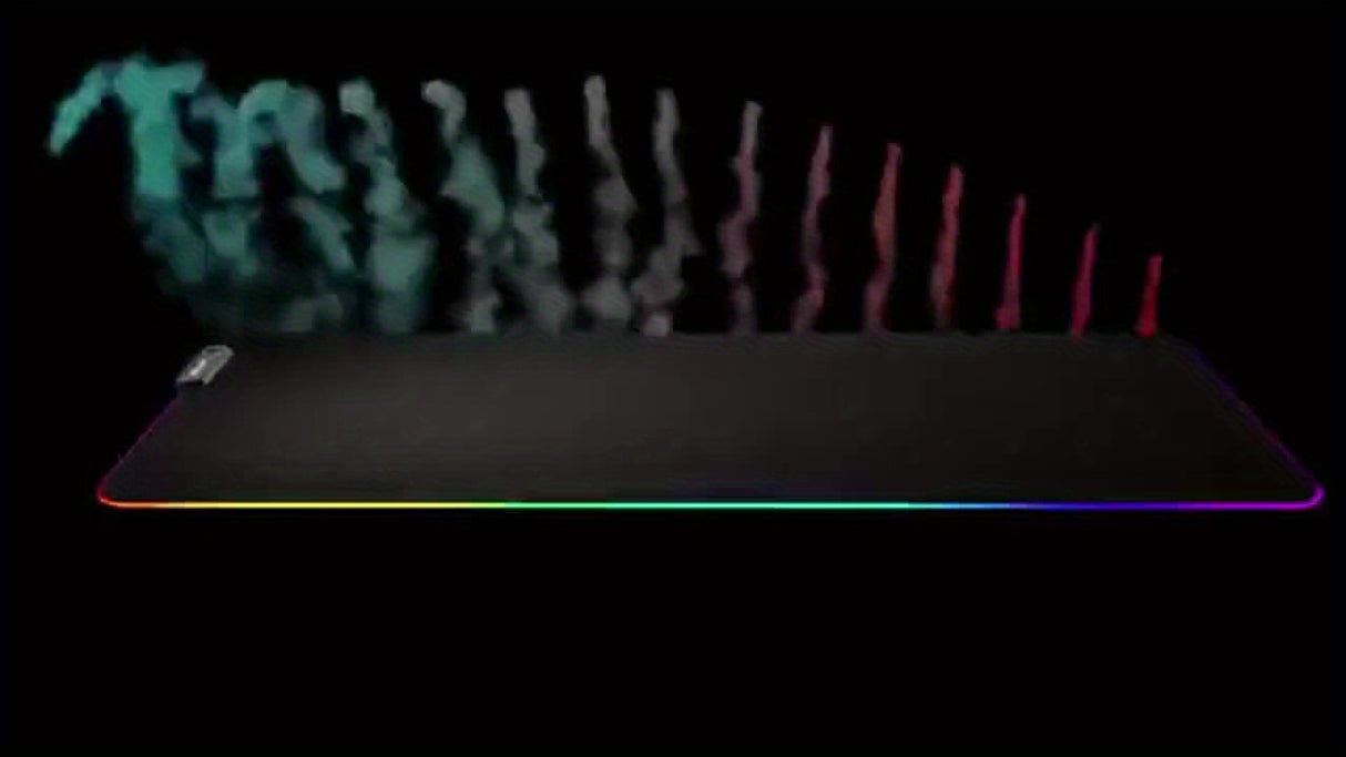 Alfombrilla de ratón RGB para juegos con control táctil, 15 modos de iluminación, alfombrilla de teclado extendida con base de goma antideslizante - 80 x 30 cm