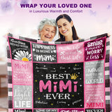 Cool Mimi Gift Idea - 1pc Mimi Throw Blanket for Grandma - Best Sofa Blanket for Grandchildren