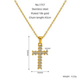 Ins Style Vintage Cross Zircon Necklace - Lootquake