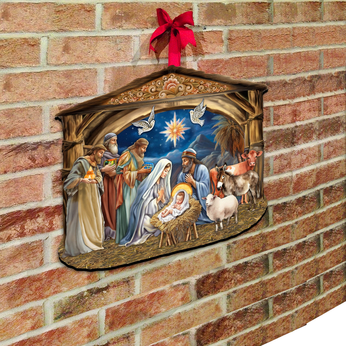 Nacimiento de Jesús: Decoración navideña para puerta de G. Debrekht - Decoración navideña - 8652761H