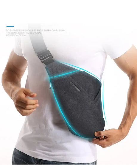 Digital Storage Canvas Chest Bag Crossbody Multi-functional Business Close Shoulder Anti-theft Package - Lootquake