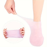 Lot de 2 chaussettes en gel de silicone pour le soin des pieds, hydratantes et anti-crevasses, pour le massage, anti-peaux mortes, soulage la douleur, sans alcool, de qualité familiale, sans alimentation électrique.