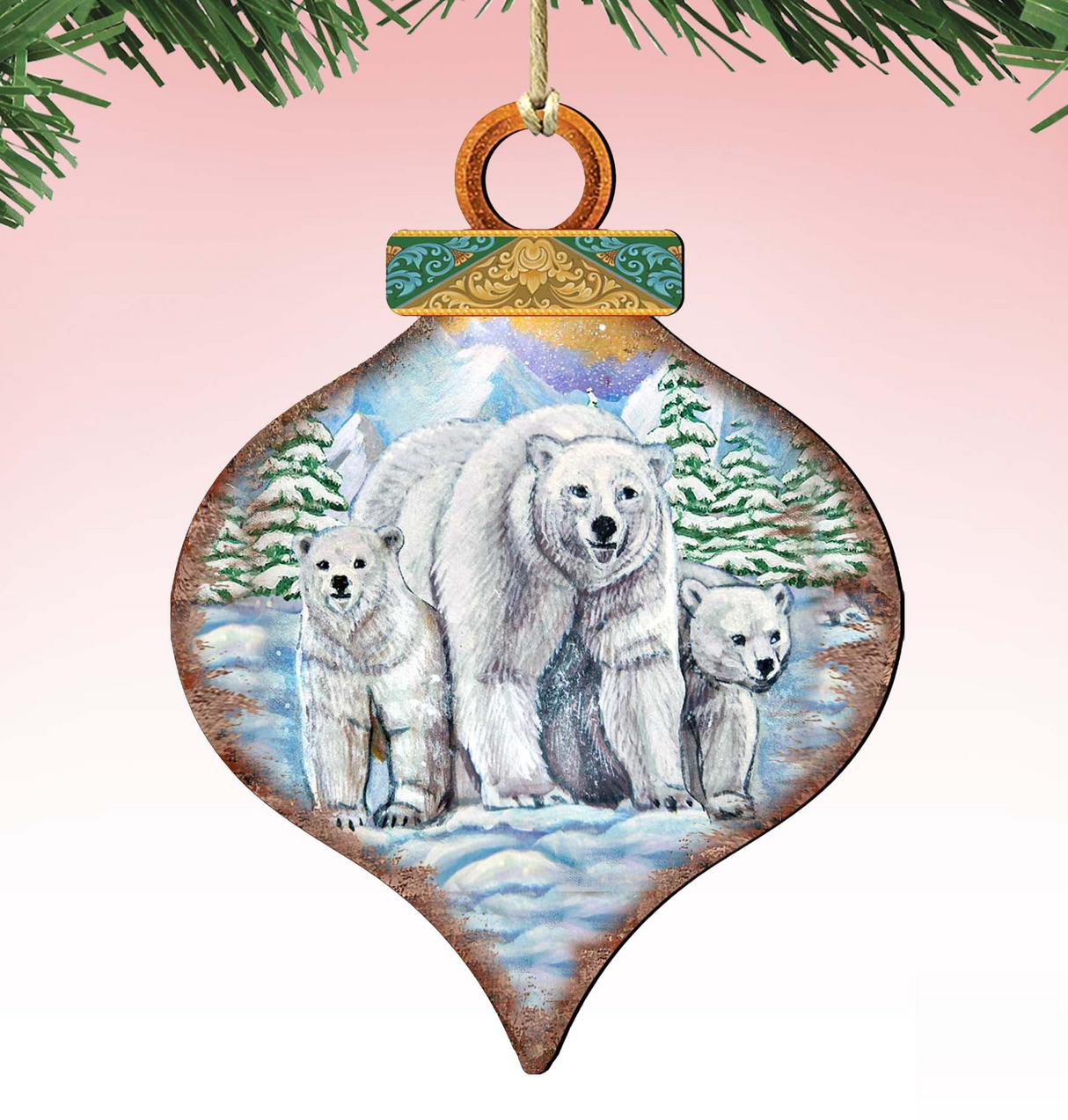 Adornos de madera con forma de oso polar de Nature Wonders - Decoración navideña con temática de vida silvestre - 8035215