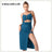 Women's Pure Color Halter Sleeveless Split Dress - Lootquake
