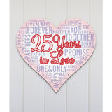 Silver Anniversary Heart "Years in Love" Holiday Door Decor by G. DeBrekht - Love Family Kids Decor - 8198736-2H
