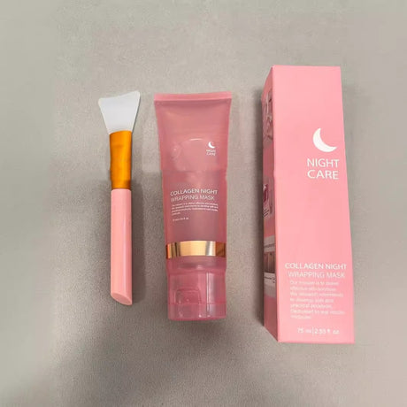 Face Night Mask Collagen Wrapping Mask Natural Ingredients Firming Elasticity & Hydration Anti-wrinkle For Skin Care - Lootquake