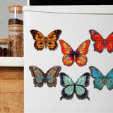 Summer Butterfly Decorative Wooden Magnets Set of 6 by G. Debrekht - Wildlife Decor - 8090012-2G-S6