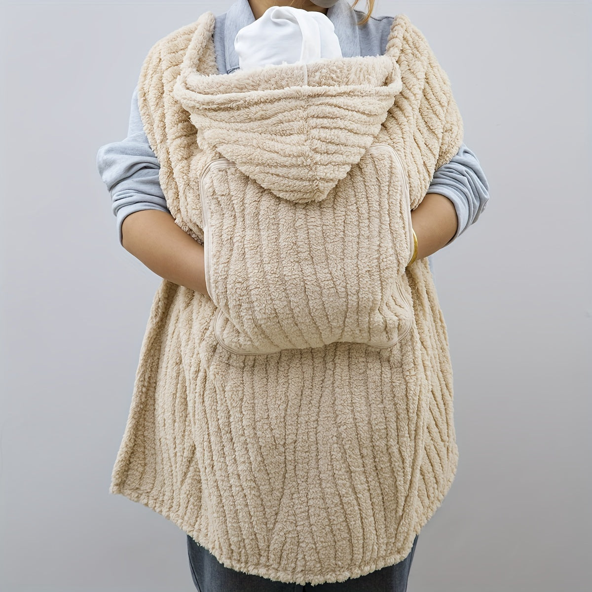 Couverture d'automne et d'hiver douillette - Jeté avec poche chaude pour maman, rangement pratique et tissu doux - Cadeau d'Halloween et de Noël parfait pour la famille et les amis