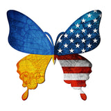 USA/Ukraine Butterfly Holiday Door Decor - International Decor - 8187129H
