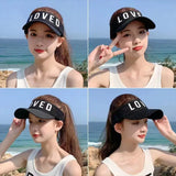 Sunlight Blocker For Summer Letter Without Top LOVED Korean - Lootquake