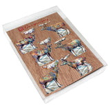 Juego de 6 imanes decorativos de madera del icónico caribú de Alaska, de G. Debrekht - Decoración de vida silvestre - 8090111G-S6