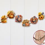 Happy Thanksgiving Decorative Wooden Clip-on Ornaments of 6 by G. Debrekht - Thanksgiving Decor - 8090018C-S6