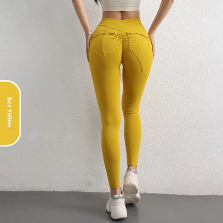High Waist Hip Lift Yoga Pants With Pockets Women's Sports Fitness Trousers Leggings - Lootquake