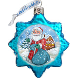 Juego de 3 adornos navideños de vidrio de mercurio de G. DeBrekht - Decoración navideña de Papá Noel y muñeco de nieve - 770127S3