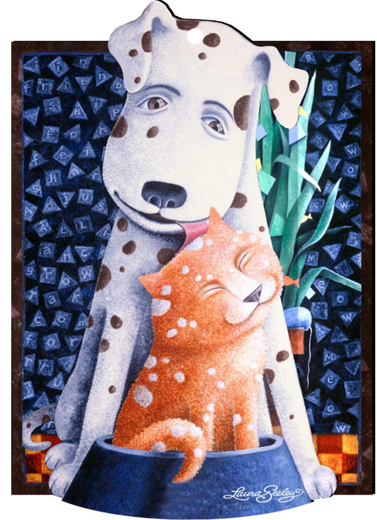 In Friendship Holiday Door Decor by Laura Seeley - Pets Dog and Cats Decor - 8511012H