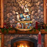 Carousel Bunny with Toys Holiday Door Decor by G. Debrekht - Christmas Decor - 8611086H