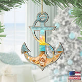 Decorated Anchor Wooden Ornaments by G. DeBrekht - Coastal Holiday Decor - 8198521-3