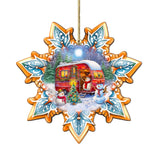 Adornos de madera con forma de copo de nieve de G. Debrekht - Decoración navideña de Papá Noel - 8688428