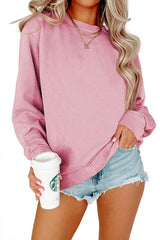 Solid Color Crew Neck Coat Long Sleeve Hoodie - Lootquake