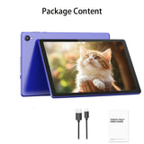 Tablette Android 12 10 pouces : processeur quad-core, 32 Go de stockage ROM (extensible jusqu'à 1 To), 2 Go de RAM, écran IPS HD 1280 x 800, appareil photo 2 MP + 2 MP, batterie 6 000 mAh, double caméra HD, Wi-Fi 6